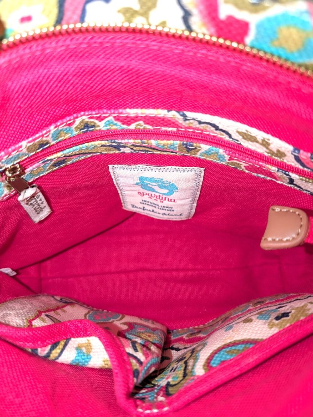 Spartina 449 | Linen & Leather Salt Meadow Hipster Crossbody Bag | One Size - Picture 8 of 14